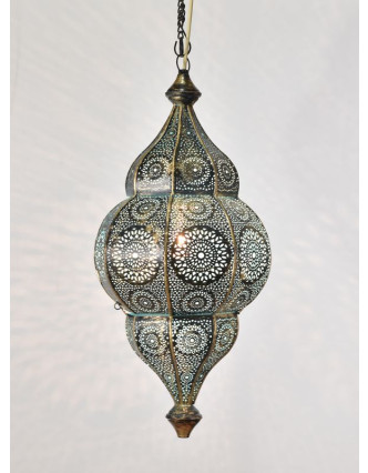Mosazná lampa v orientálním stylu s jemným vzorem, ruční práce, 50x25cm