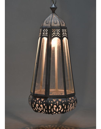 Mosazná lampa v orientálním stylu s jemným vzorem, ruční práce, 80x38cm
