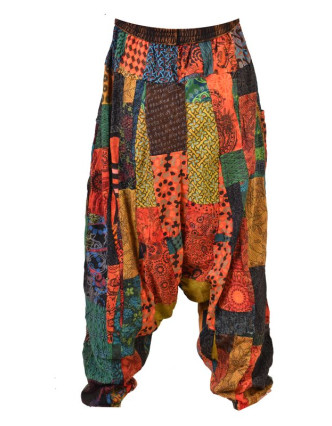 Patchworkové turecké kalhoty, multibarevné, bobbin