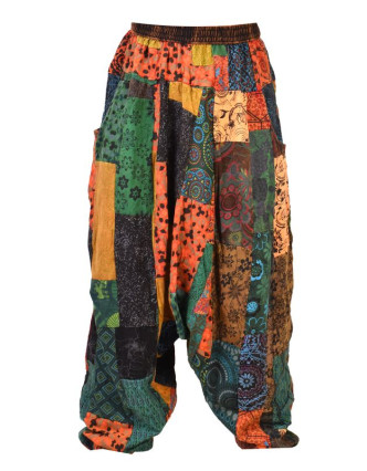 Patchworkové turecké kalhoty, multibarevné, bobbin
