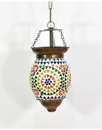 Skleněná mozaiková lampa, ruční práce, barevná, 21x13cm