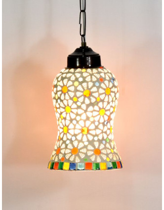 Skleněná mozaiková lampa, ruční práce, barevná, 20x12cm