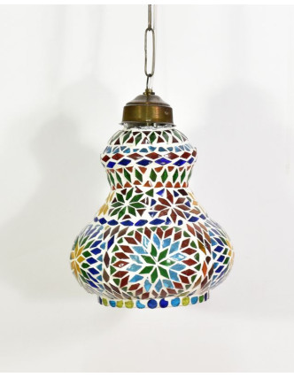 Skleněná mozaiková lampa, ruční práce, barevná, 19,5x14,5cm