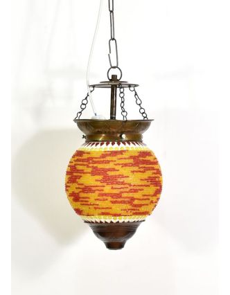 Skleněná mozaiková lampa, ruční práce, korálky, 21x15cm