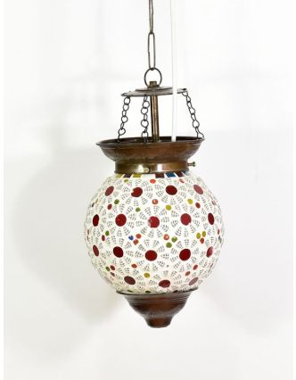 Skleněná mozaiková lampa, ruční práce, barevná, 23x17cm