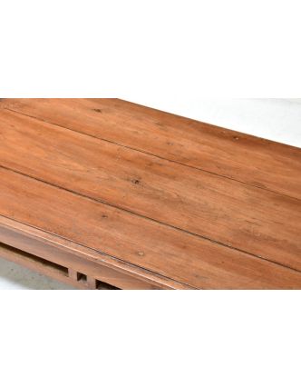 Konferenční stolek z antik teakového dřeva, 174x68x32cm
