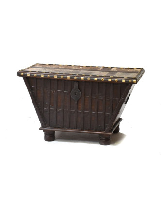 Stará dřevěná truhla z teakového dřeva, 97x54x54