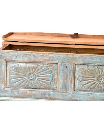 Dřevěná truhla z antik teakového dřeva, 110x44x49cm