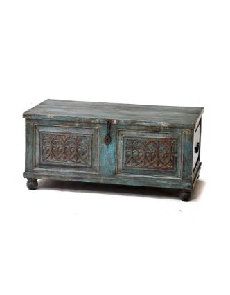 Dřevěná truhla z antik teakového dřeva, 98x55x45cm