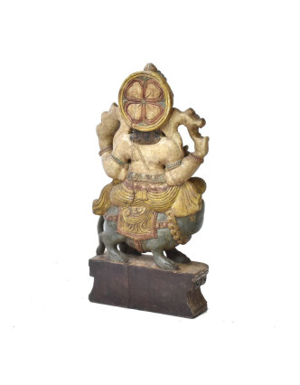 Ganéš, dřevěná ručně malovaná socha, 90cm