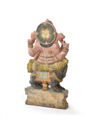 Ganéš, dřevěná ručně malovaná socha, 90cm