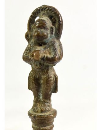 Zvonek se soškou Hanumana, antik, 15cm