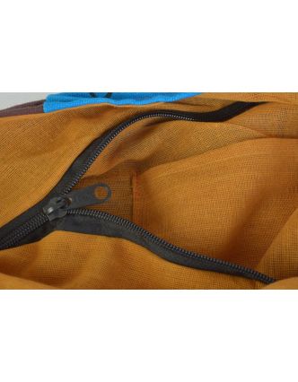 Multibarevná patchworková taška přes rameno s tiskem Slon, kapsa, zip, 38x38cm
