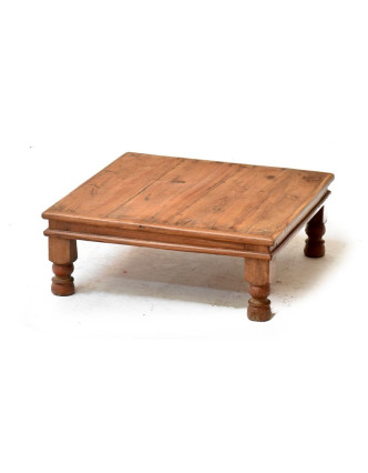Čajový stolek z antik teakového dřeva, 54x54x17cm