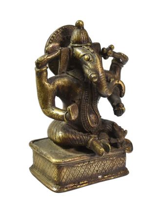 Ganéša, kopie starého originálu jižní Indie, mosazná socha, 16cm