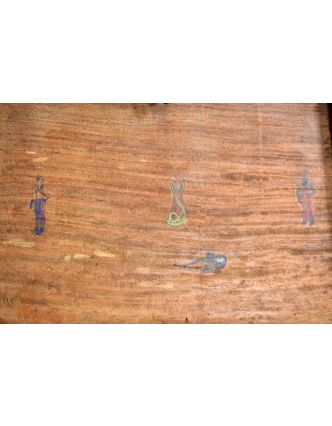 Stará truhlička z teakového dřeva na nožičkách, 34x25x27cm
