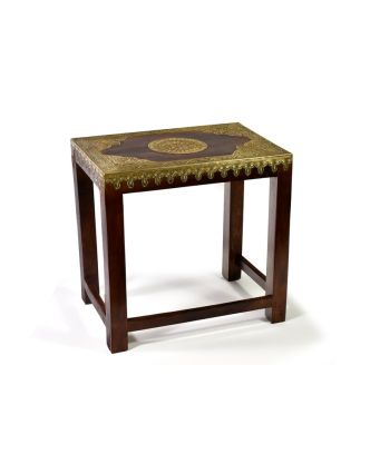 Stolička s mosazným kováním, indický palisandr, 45x30x45cm
