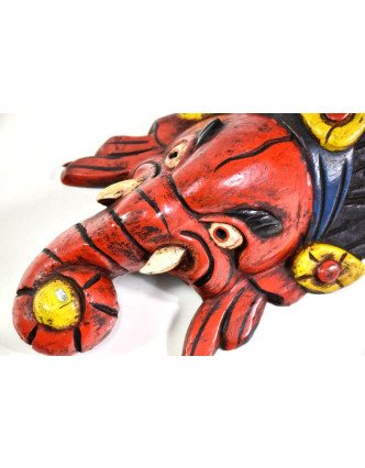 Ganeš, dřevěná maska, ručně malovaná, 26cm