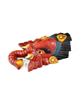 Ganeš, dřevěná maska, ručně malovaná, 32cm