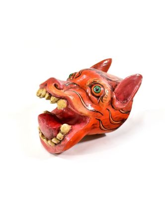 Dřevěná maska, tygr, ručně malovaná, 18cm