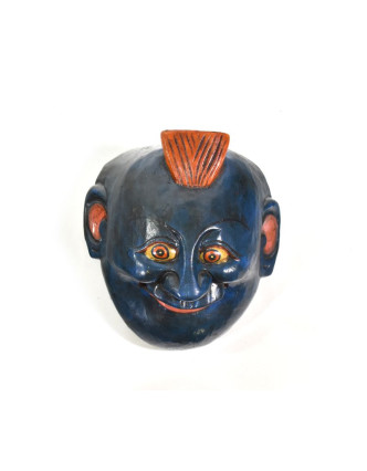 Dřevěná maska joker, modrá, 15cm