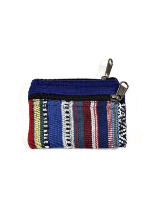 Malá bavlněná peněženka na drobné, tmavě modrá, zip, 11x9cm