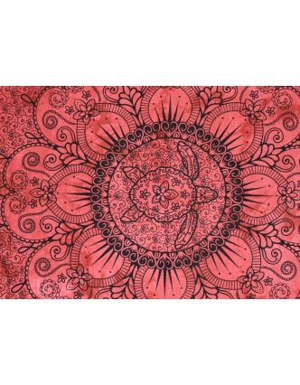 Přehoz s karetou, červená batika, 200x220cm