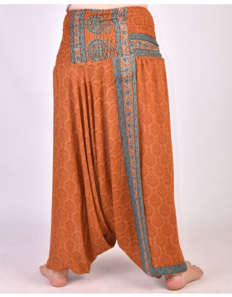 Turecké kalhoty z recyklovaných sárí, bobbin elstický pas