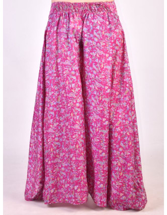 Široké kalhoty z recyklovaných sárí, mix barev a designů