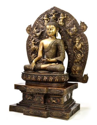Buddha Šakjamuni, mosaz, 85cm