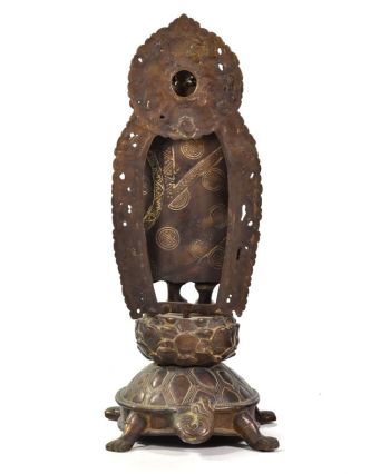 Buddha Maitréja stojící na želvě, mosazná socha, 45cm