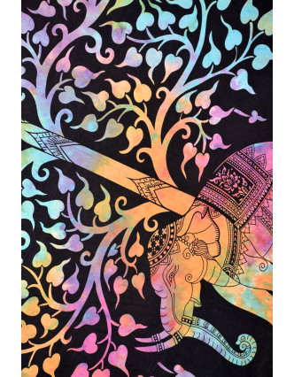 Přehoz na postel, strom života, multibarevná batika, 210x230cm