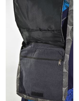 Bavlněná taška přes rameno s potiskem, šedá, 30x30cm
