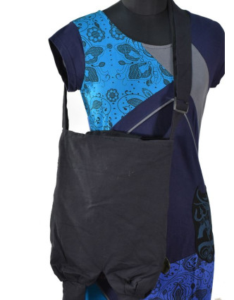 Patchworkový bavlněný batoh "sova" se zipem, 45x30 cm