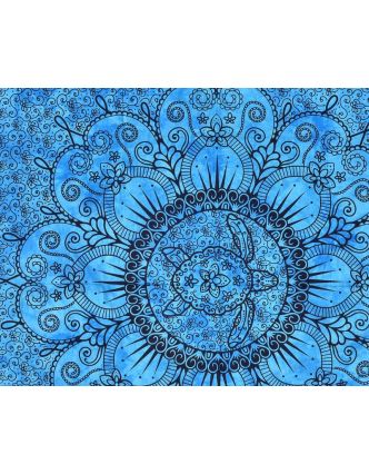Přehoz s karetou, modrá batika, 200x220cm