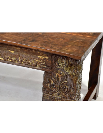 Konzolový stolek z mangového dřeva zdobený ručními řezbami, 165x50x46cm