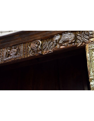 Knihovna z mangového dřeva, staré teakové dveře, 125x45x213cm