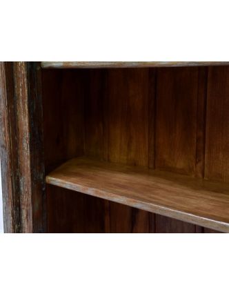 Knihovna z antik teakového dřeva, zdobená řezbami, 99x45x205cm