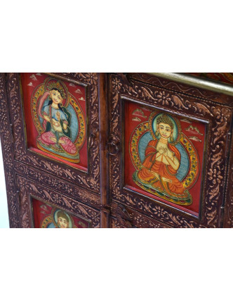 Komoda se šuplíky v tibetském stylu z mangového dřeva, 122x26x92cm