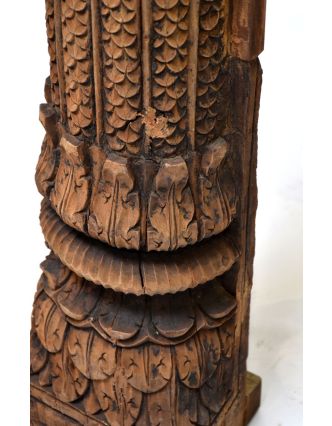 Antik svícen z teakového dřeva, 20x20x80cm