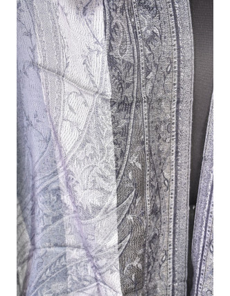 Luxusní šál s třásněmi, šedá, 180x70cm