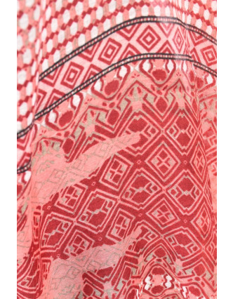 Velký šátek s motivem, červená, 180x110cm