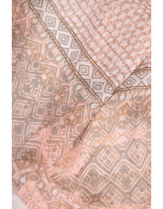 Velký šátek s motivem, růžová, 180x110cm
