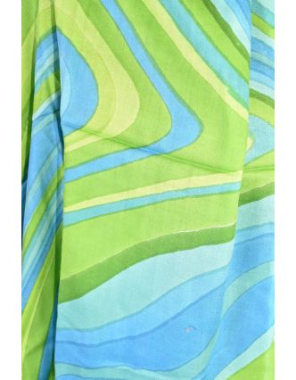 Velký šátek s motivem, modro-zelená, 170x110cm