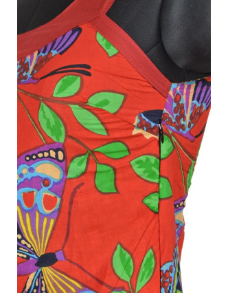 Šaty, krátké, ,,Butterfly design",  červené, aplikace po stranách