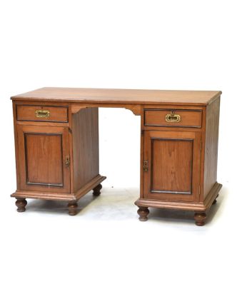 Starý psací stůl z teakového dřeva, 120x50x75cm