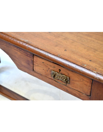 Starý psací stůl z teakového dřeva, 105x50x76cm