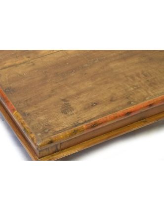 Starý čajový stolek z teakového dřeva, 54x54x20cm