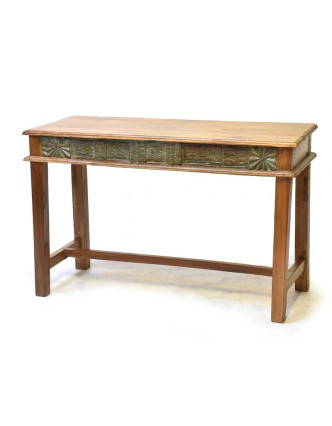 Starý psací stůl z teakového dřeva, 113x48x73cm