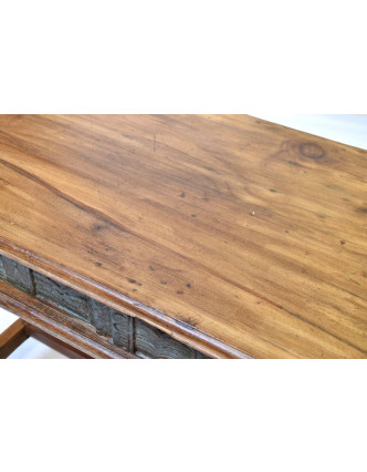 Starý psací stůl z teakového dřeva, 113x48x73cm